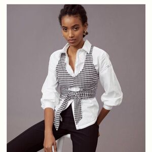 Maeve Cut-Out Cropped Gingham Tank